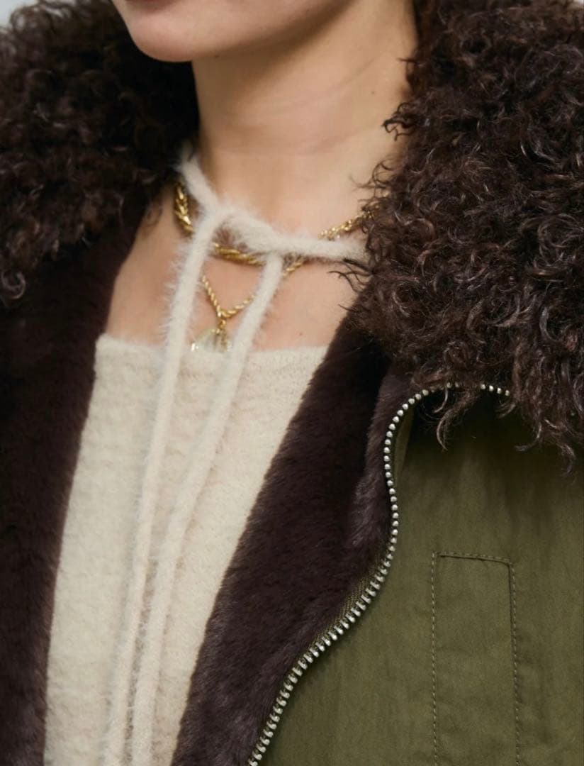 値下げしました★IAMALPHA iamイアムボア襟ジップブルゾン　ブルゾン★