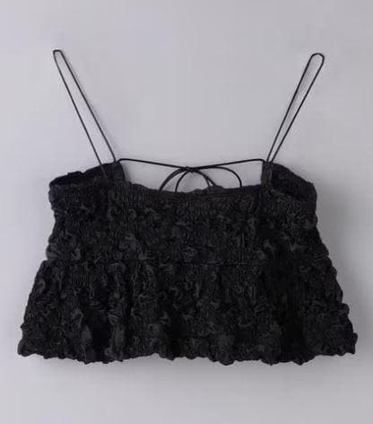 美品 AEWEN MATOPH 黒 シャーリングキャミソール