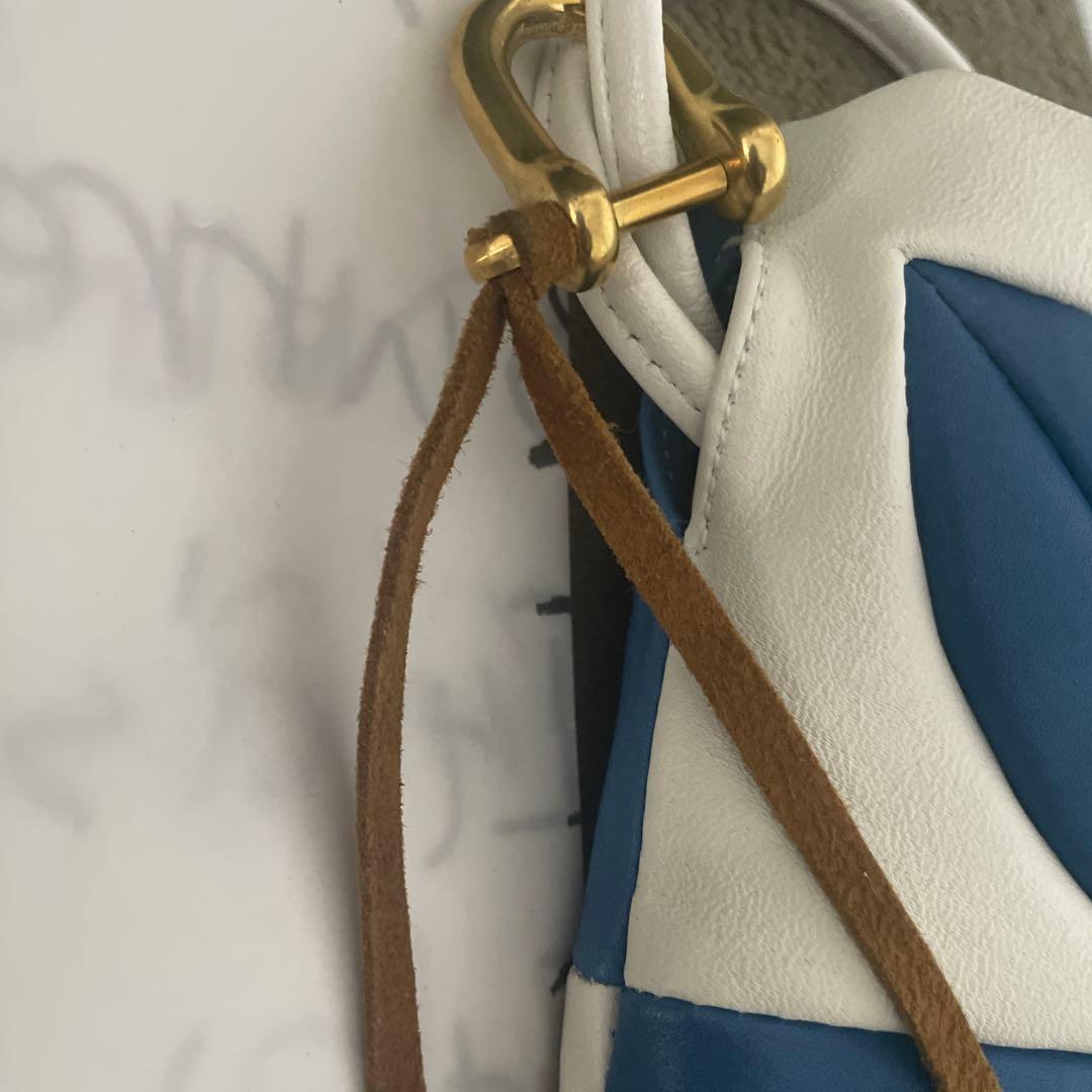 Hand-Patchwork Leather Bag Blue KHOKIバッグ