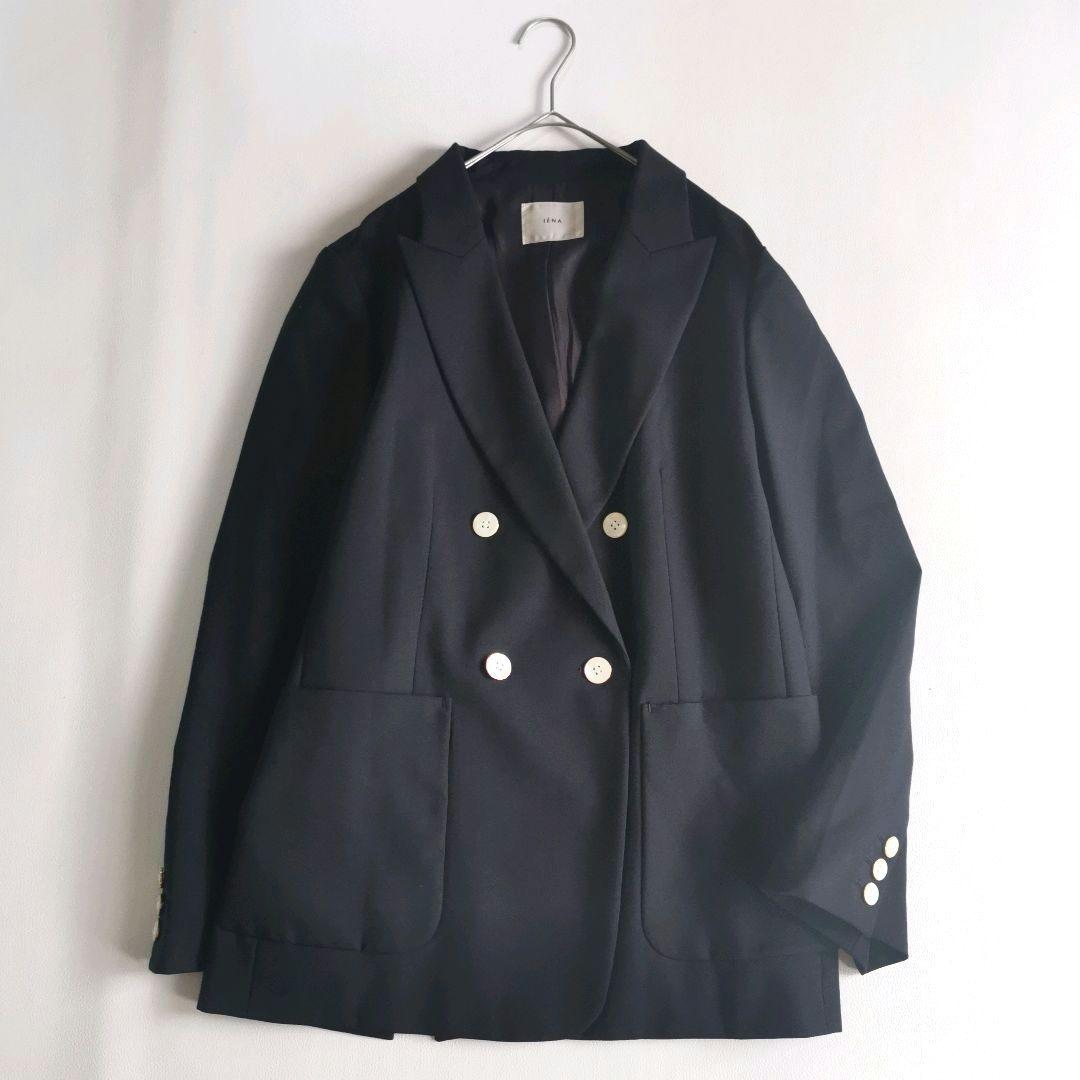 【美品✨】イエナ ウールダブルブレストジャケット 紺ブレ シェルボタン