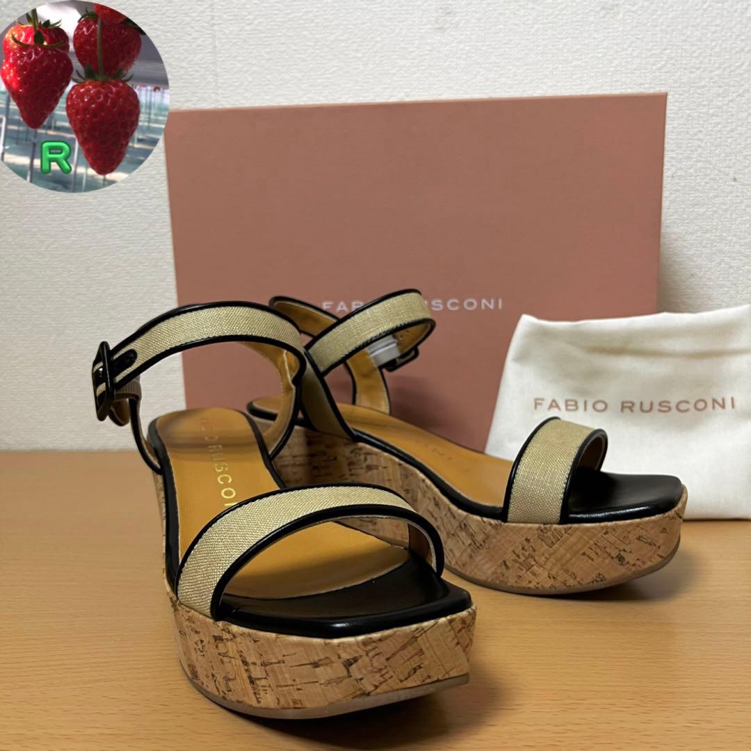 未使用✨ファビオルスコーニ ストラップサンダル コルクウェッジ イタリア製 38