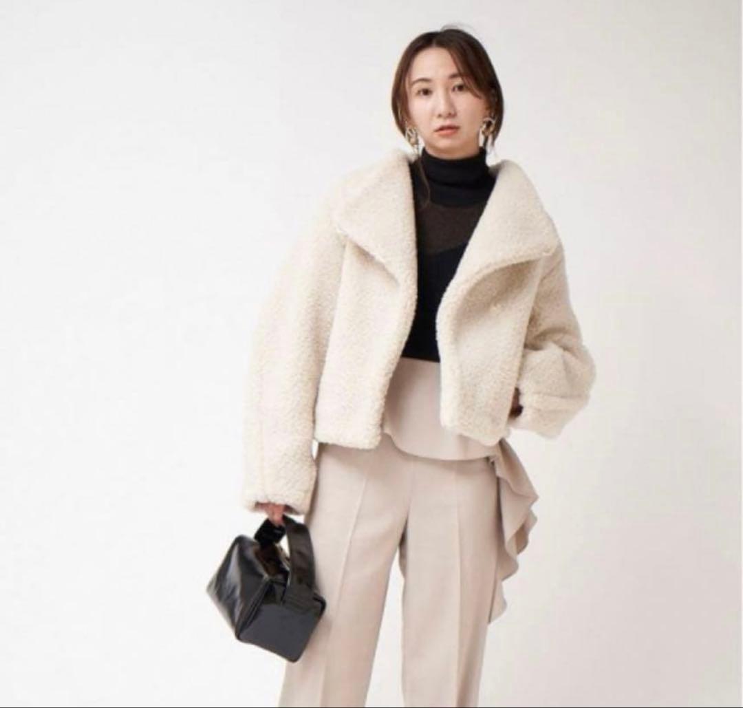 【新品】FRAY I.D シャギーボアジャケット アイボリー