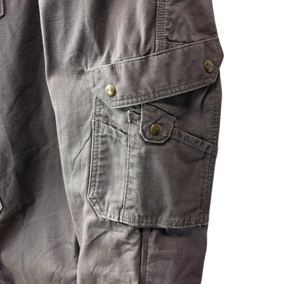 カーハート リップストップカーゴパンツ ダブルニー ワークパンツ グレー W34