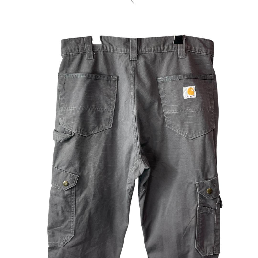 カーハート リップストップカーゴパンツ ダブルニー ワークパンツ グレー W34
