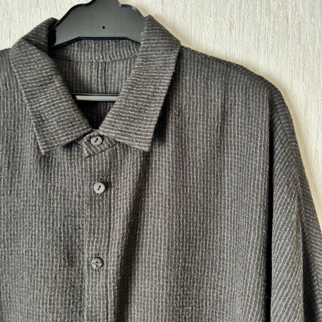 ババグーリ　2024冬　薄手ウールシャツ　ゆったり