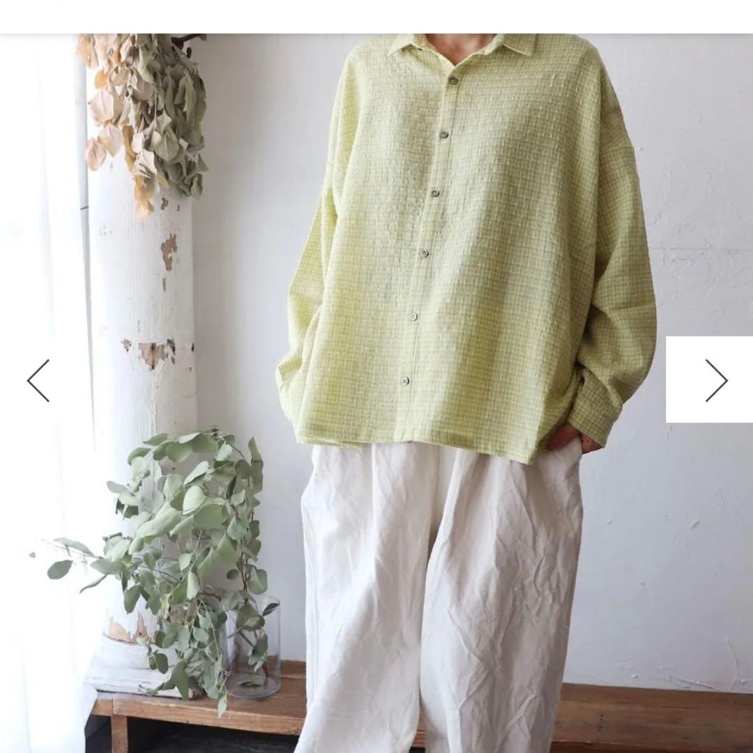 ICHI Antiquite's ウールガーゼギンガムチェックシャツ 新品未使用