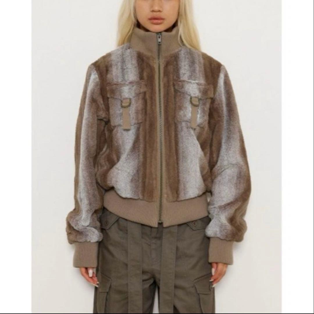 LAGUAGEM RIB DOKKING ファージャケット 茶　新品　タグ付き