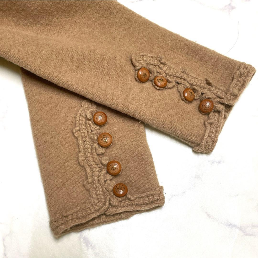 美品 エルマンノ シェルヴィーノ 3Dペイズリー カーディガン アンゴラ42