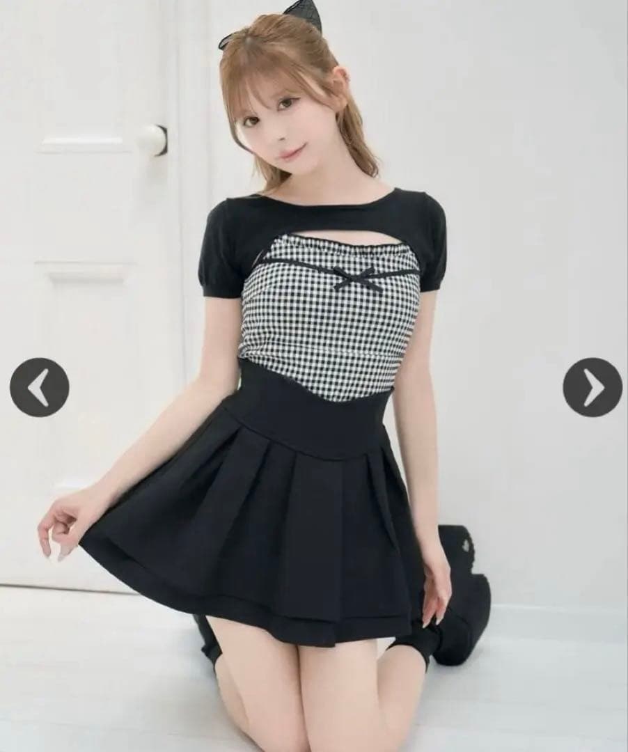 【web完売商品】ミシェルマカロン 美脚スカート ブラック L