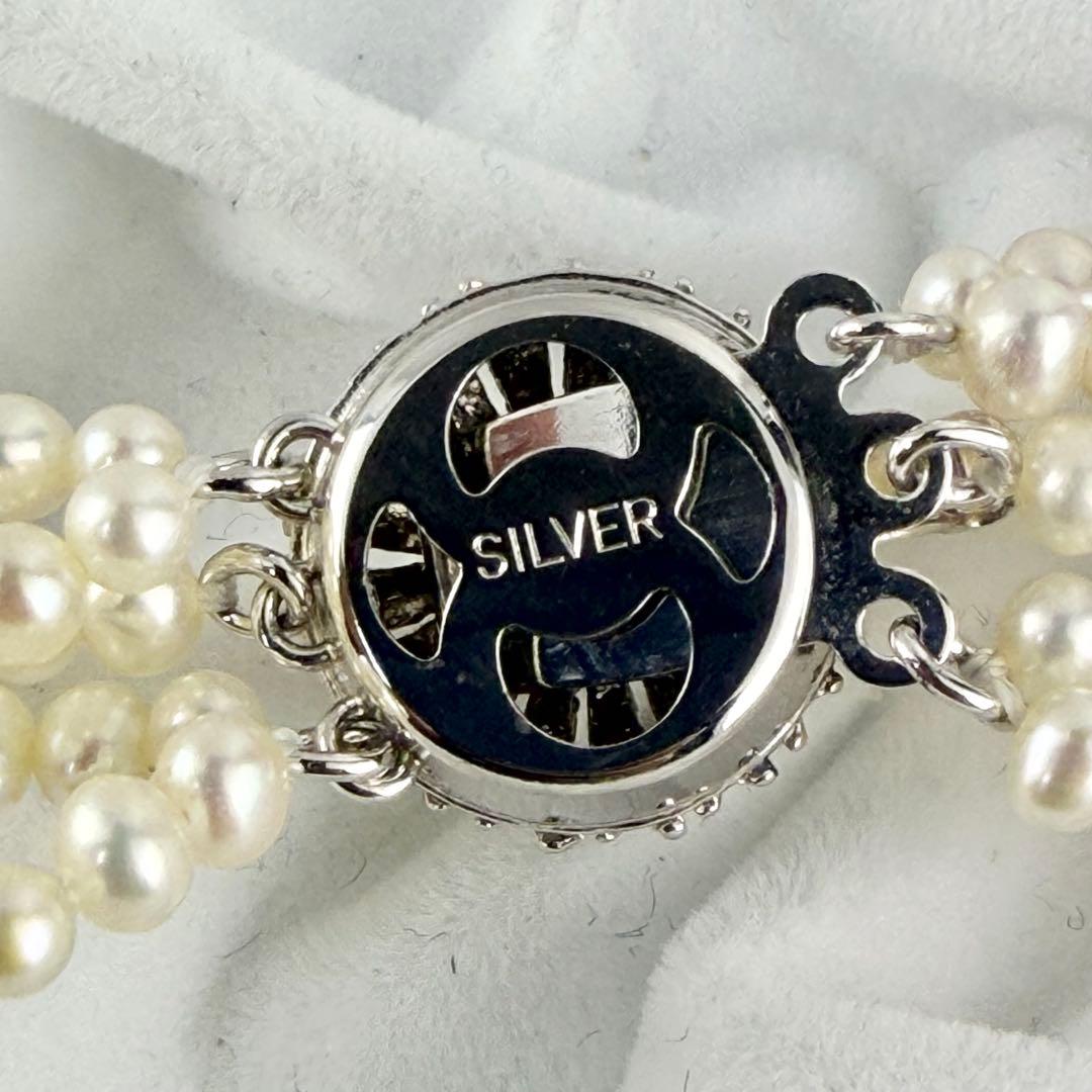 【テリ強】5連 本真珠 ベビーパール ネックレス 3.7mm 44cm