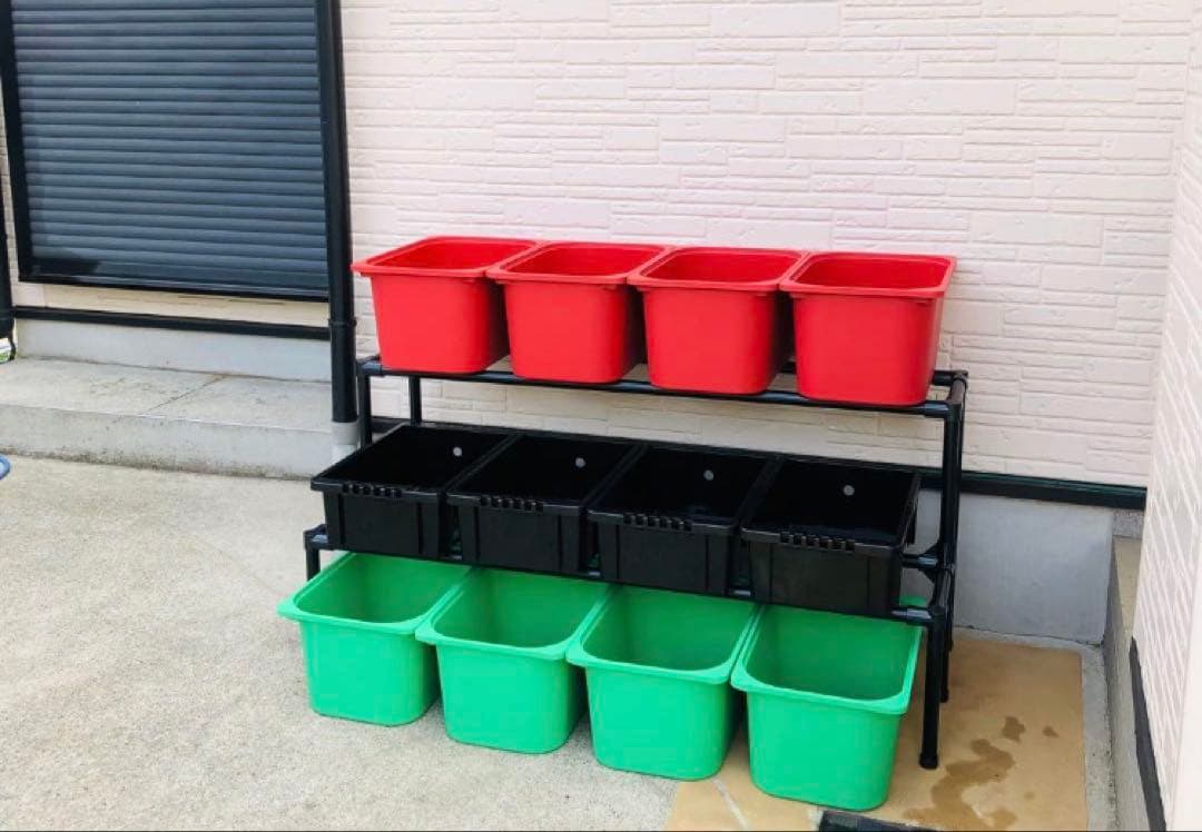 メダカ飼育ラック　ブラック　2段