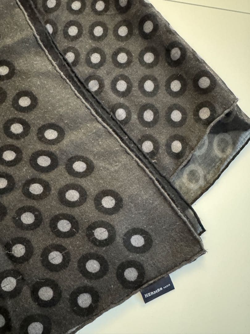 HERMES エルメス カシミアシルク　ストール　メンズ　ブラック系