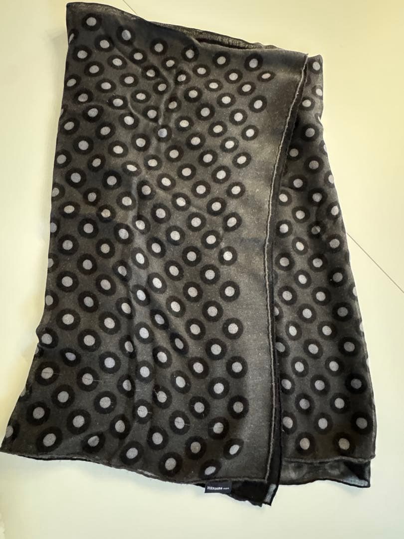 HERMES エルメス カシミアシルク　ストール　メンズ　ブラック系