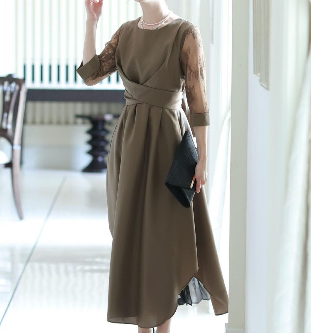 【3日間限定セール！】新品タグ付 Pour Vous レーススリーブドレス 4L