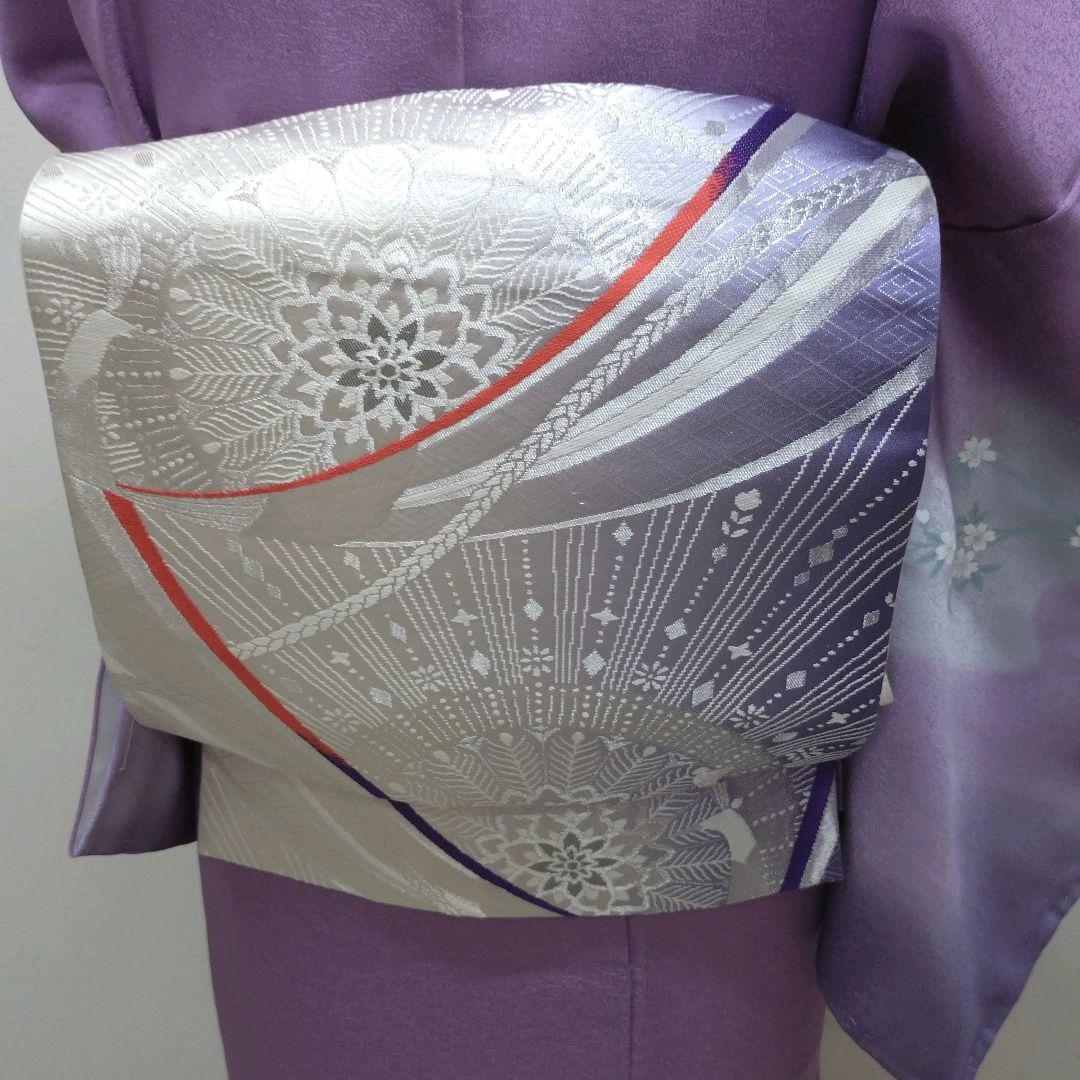 933　半額セール　正絹　未使用・高島屋誂え　紫系　高級訪問着　4点フルセット