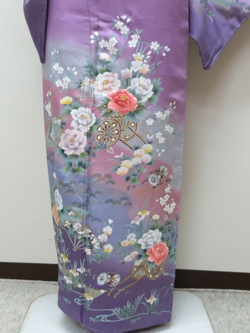 933　半額セール　正絹　未使用・高島屋誂え　紫系　高級訪問着　4点フルセット