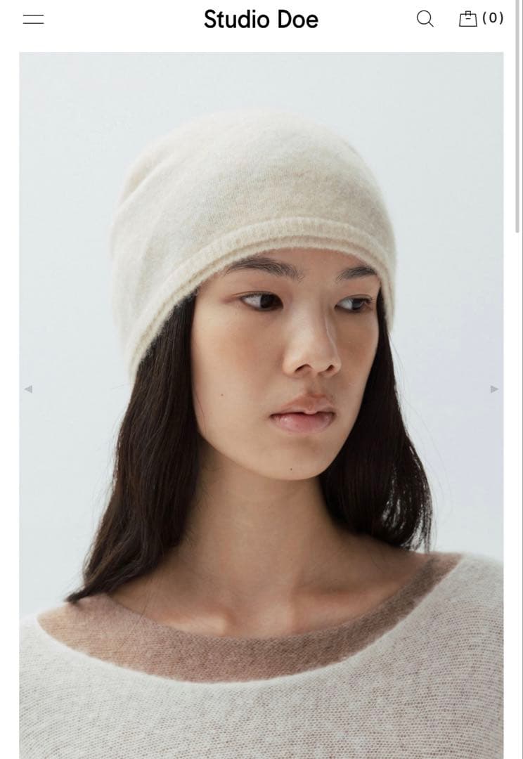 Studio Doe ニット帽　ホワイト