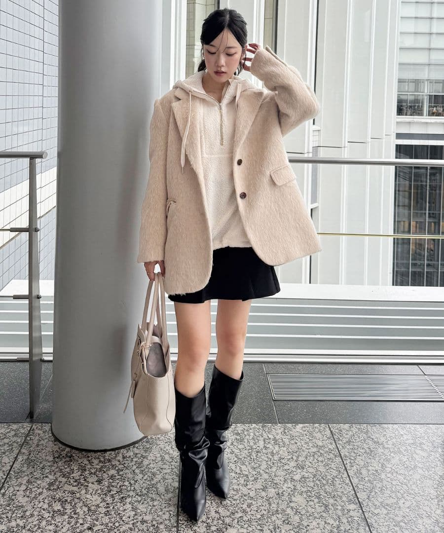 COCODEAL ココディール ウールシャギージャケットサイズ1