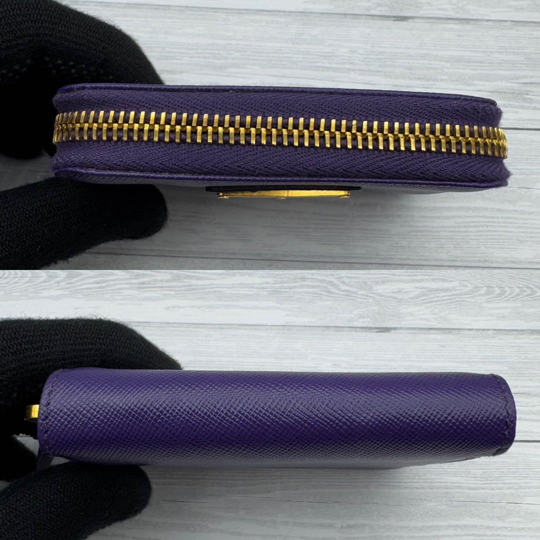 【極美品】PRADA　ケース　三角ロゴ　サフィアーノレザー　ネイビーブルー