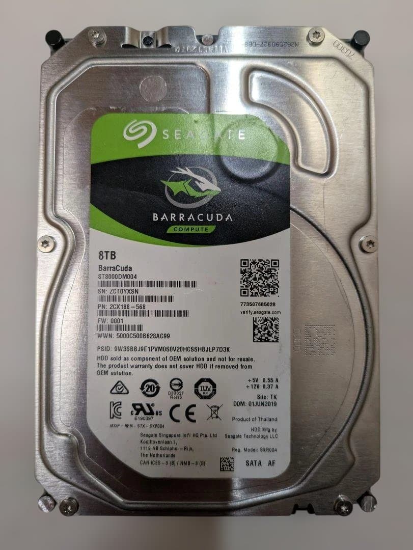 Seagate Barracuda 8TB HDD 2台セット