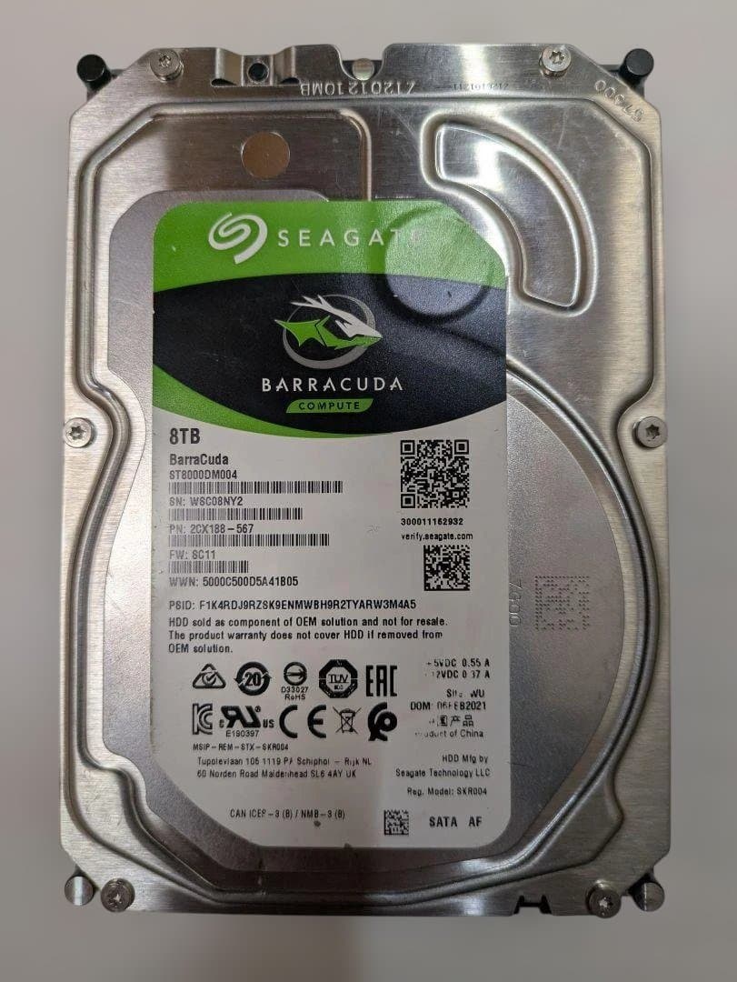 Seagate Barracuda 8TB HDD 2台セット