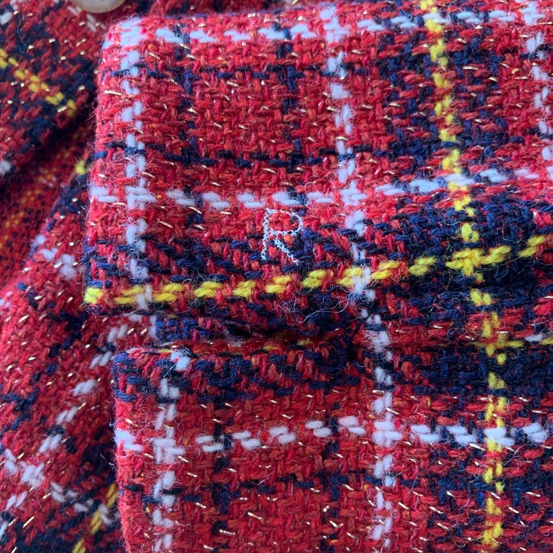 45R45rpmテーラードジャケットMチェック　ウール　新品未使用　サイズ 2