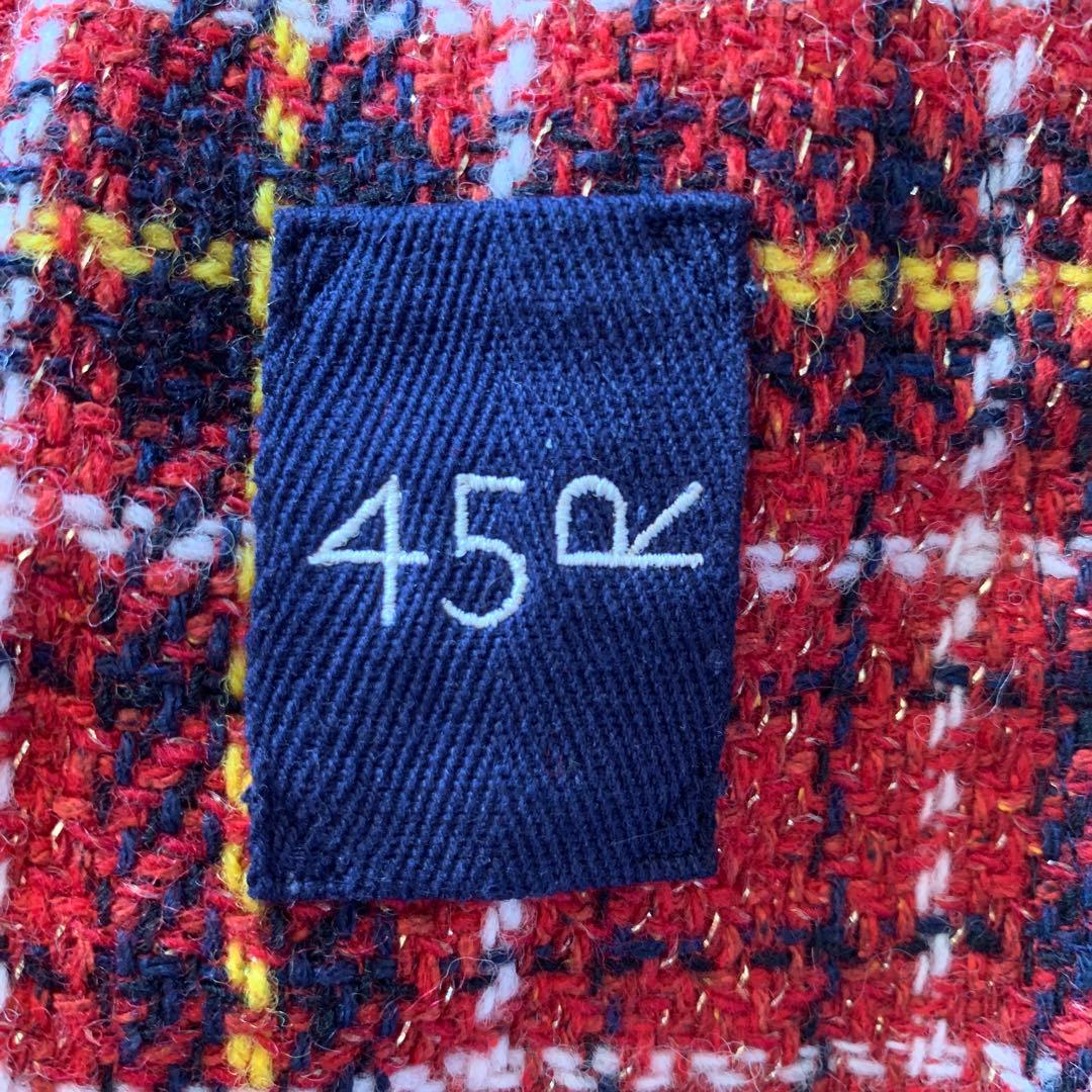 45R45rpmテーラードジャケットMチェック　ウール　新品未使用　サイズ 2