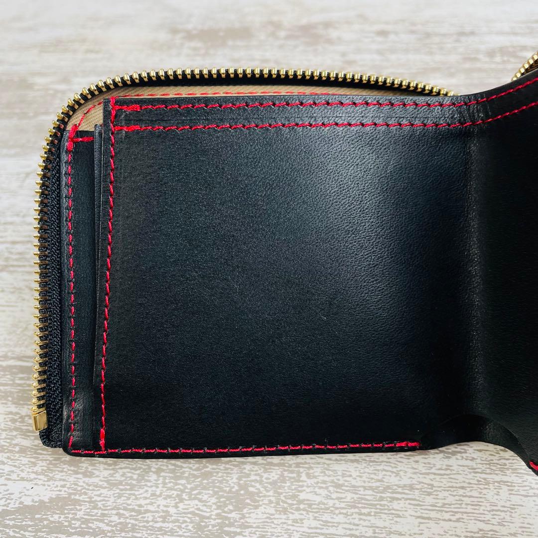 【極美品】HUKURO フクロ　大きく開く小さな財布　L字ファスナー　栃木レザー
