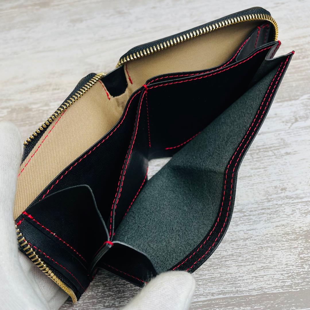 【極美品】HUKURO フクロ　大きく開く小さな財布　L字ファスナー　栃木レザー