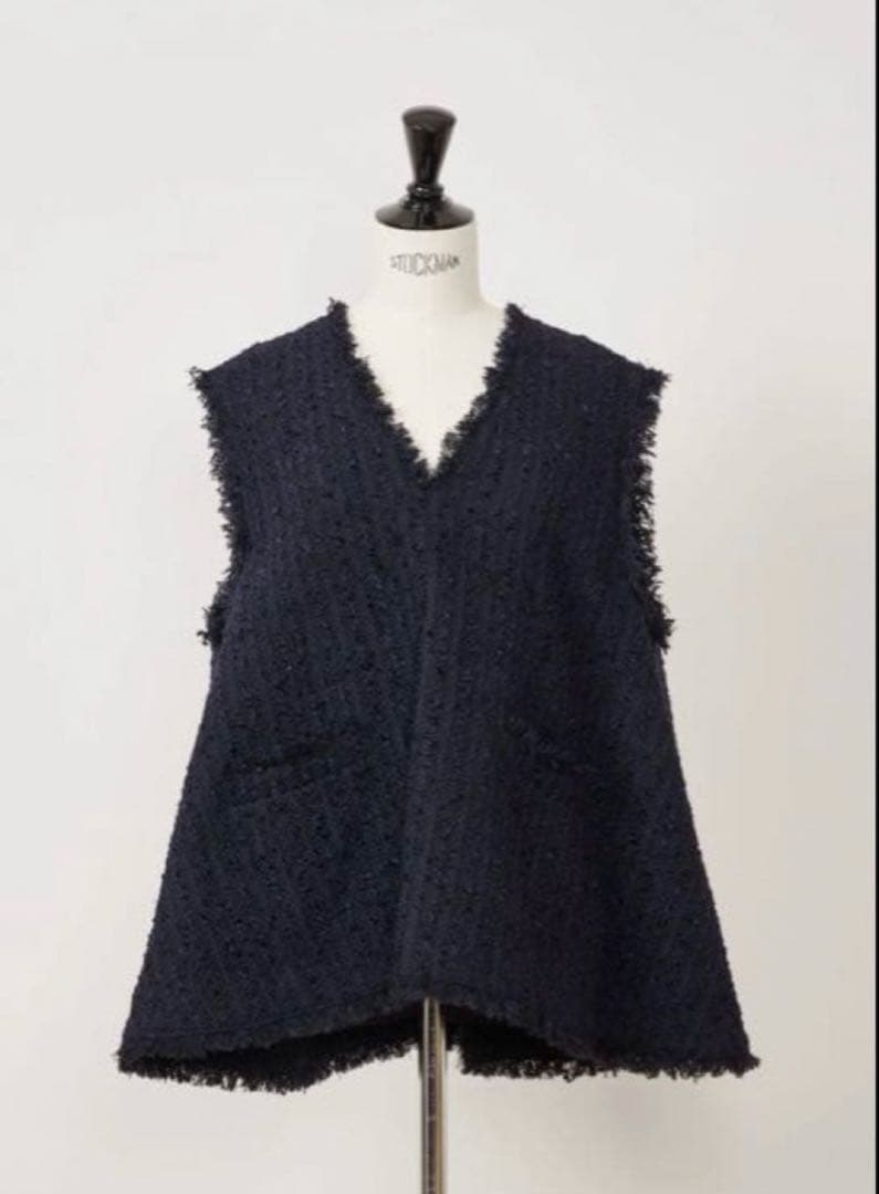 Heve ツイードジレ　ネイビー