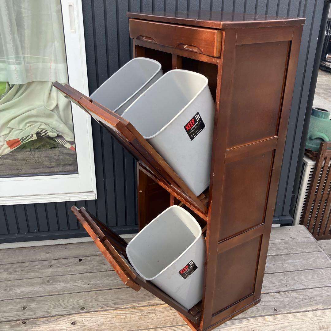 北欧レトロ 4分別 木製ダストボックス ゴミ箱 レトロ ビンテージ ヴィンテージ