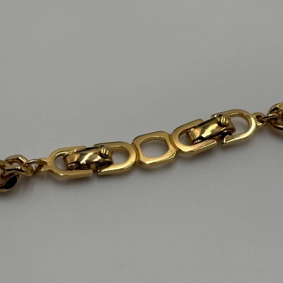 美品 ✨ クリスチャンディオール CDロゴ ラインストーン ネックレス ゴールド