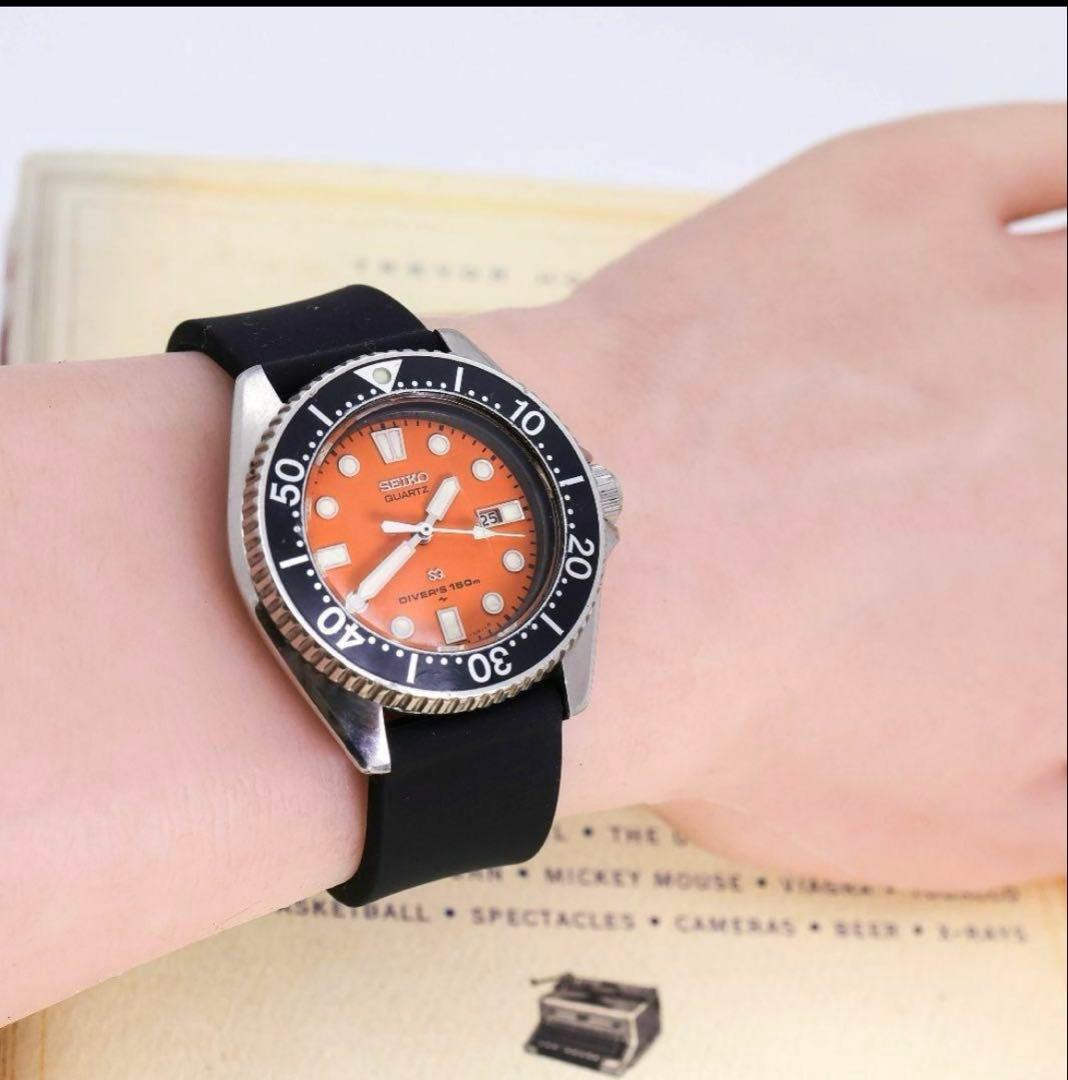 SEIKO ダイバーズ 150m オレンジ ラバーベルト