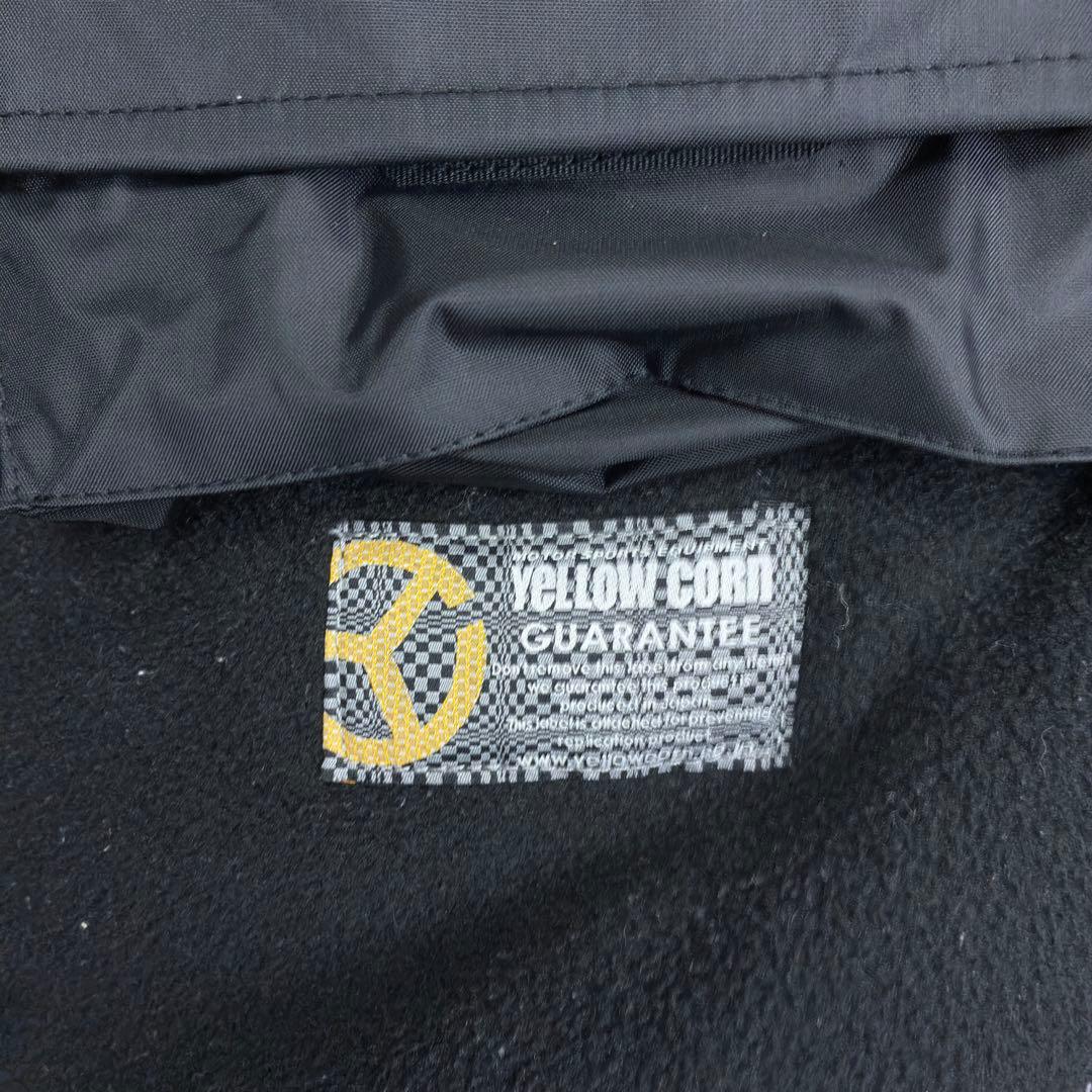 美品　イエローコーン　ナイロン　バイカージャケット　プロテクター付き　L　黒