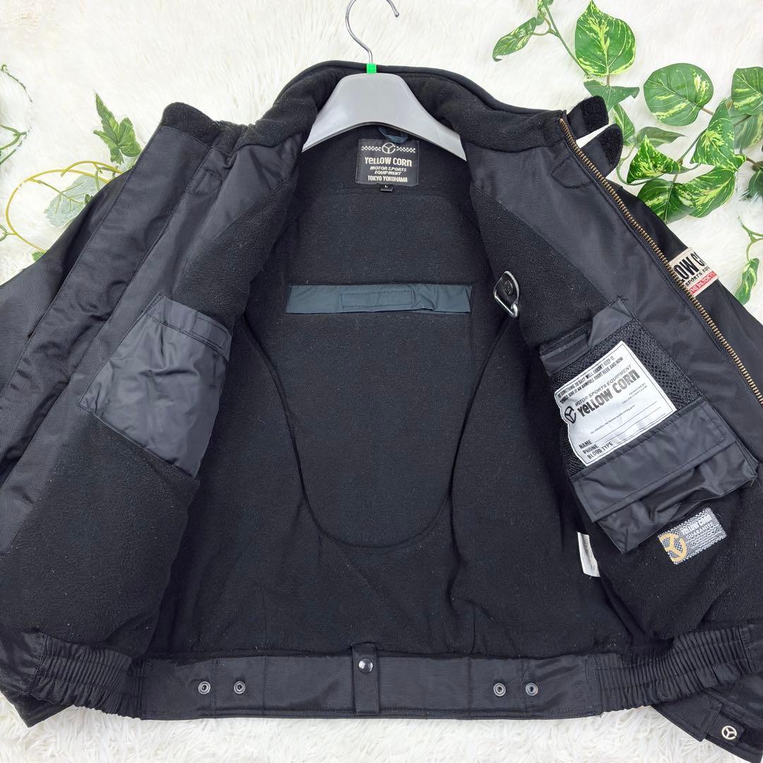 美品　イエローコーン　ナイロン　バイカージャケット　プロテクター付き　L　黒