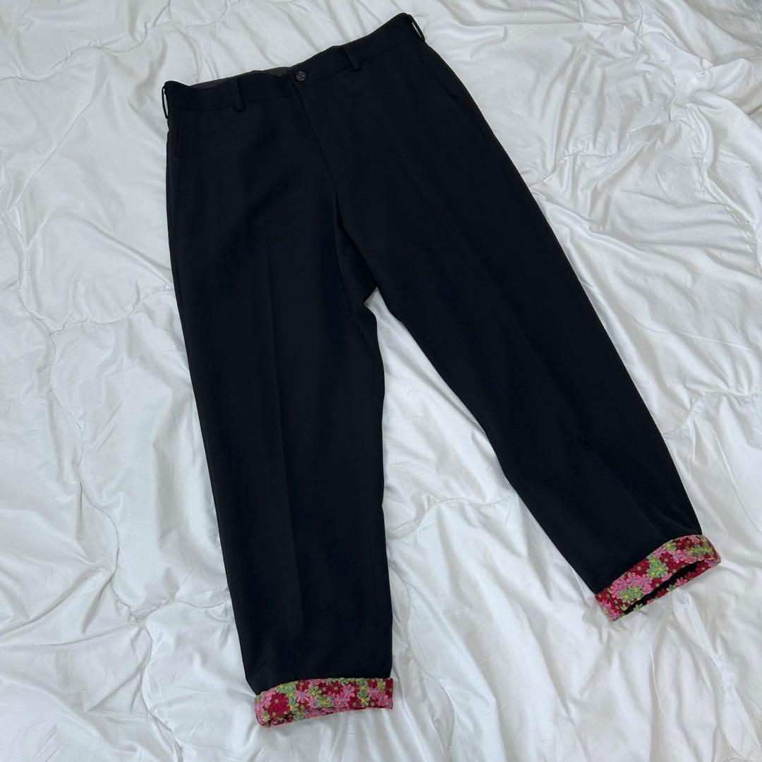 COMME des GARCONS HOMME 田中オム 裾 花柄 刺繍　ズボン