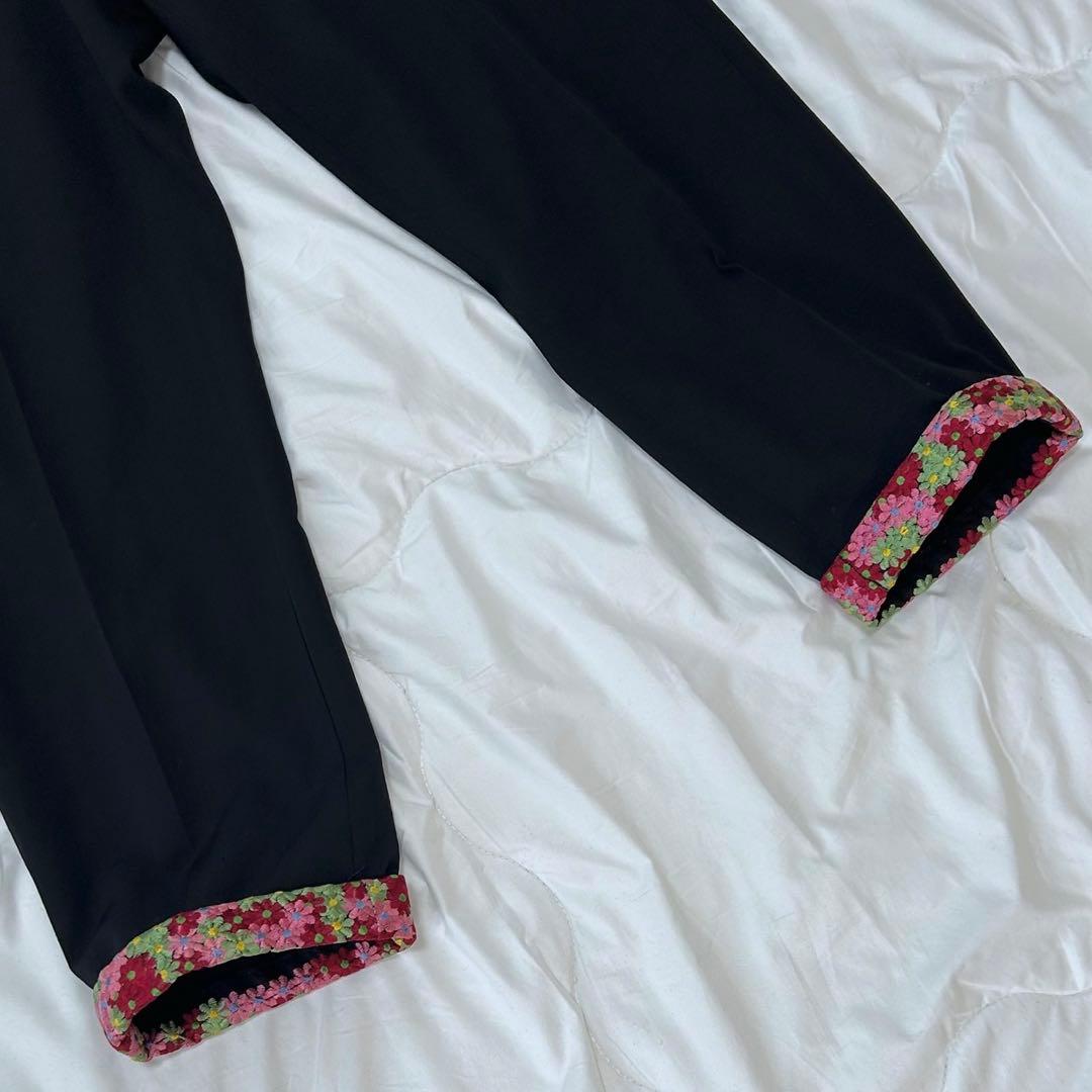 COMME des GARCONS HOMME 田中オム 裾 花柄 刺繍　ズボン