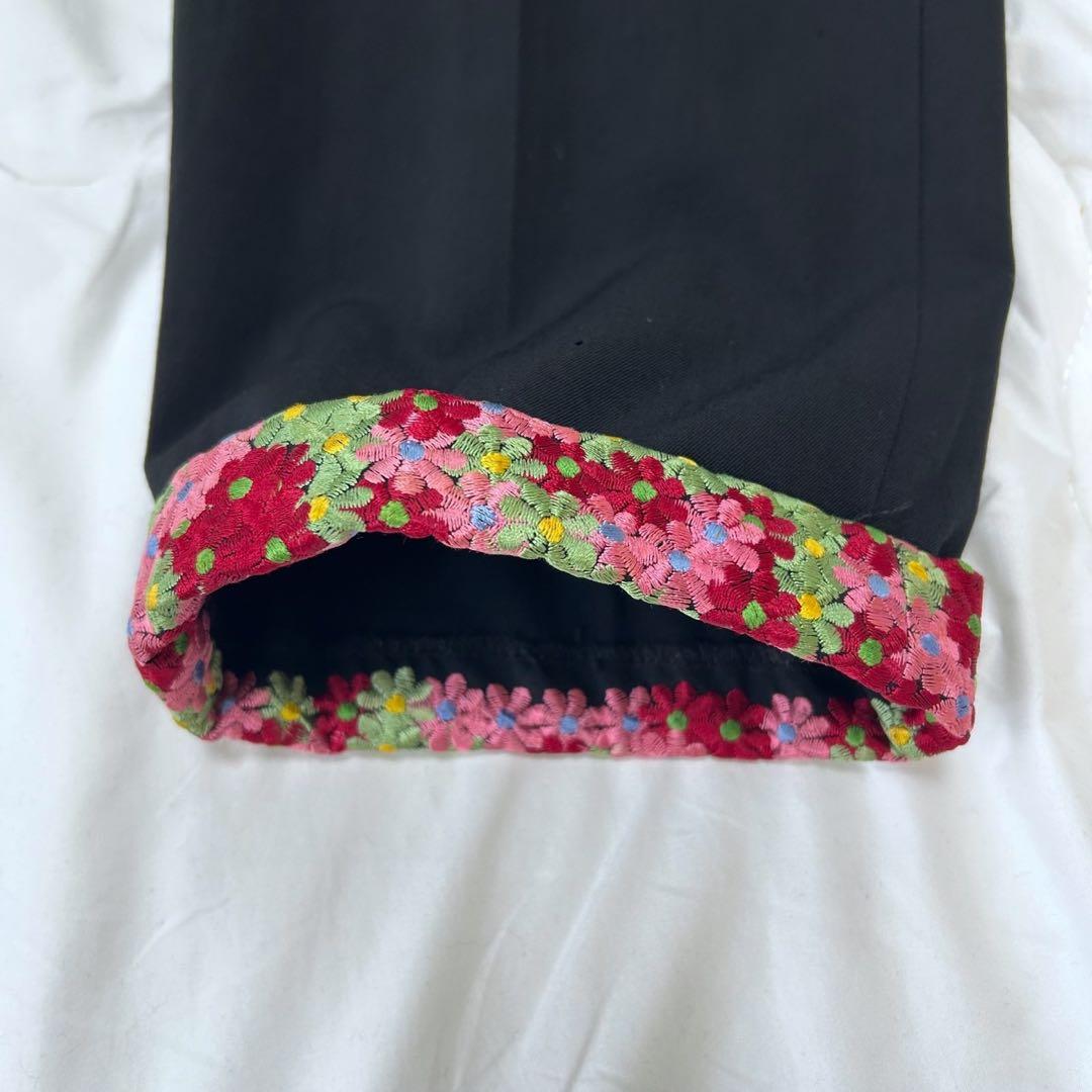 COMME des GARCONS HOMME 田中オム 裾 花柄 刺繍　ズボン
