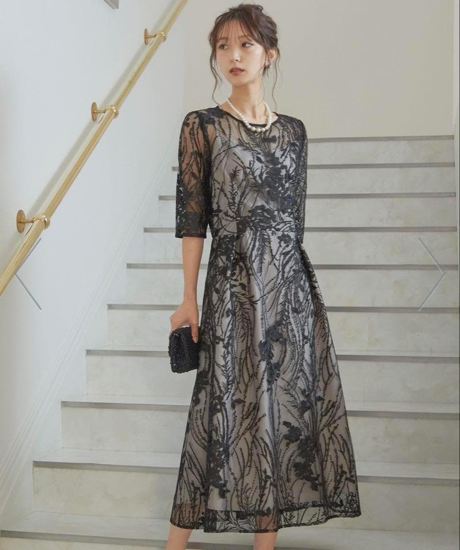 PREFERIR プレフェリール 総レース バックリボン 結婚式 パーティー