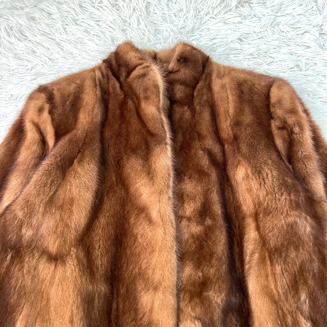 MG Sable FUR 毛皮コート ファーコート ミンク ブラウン L