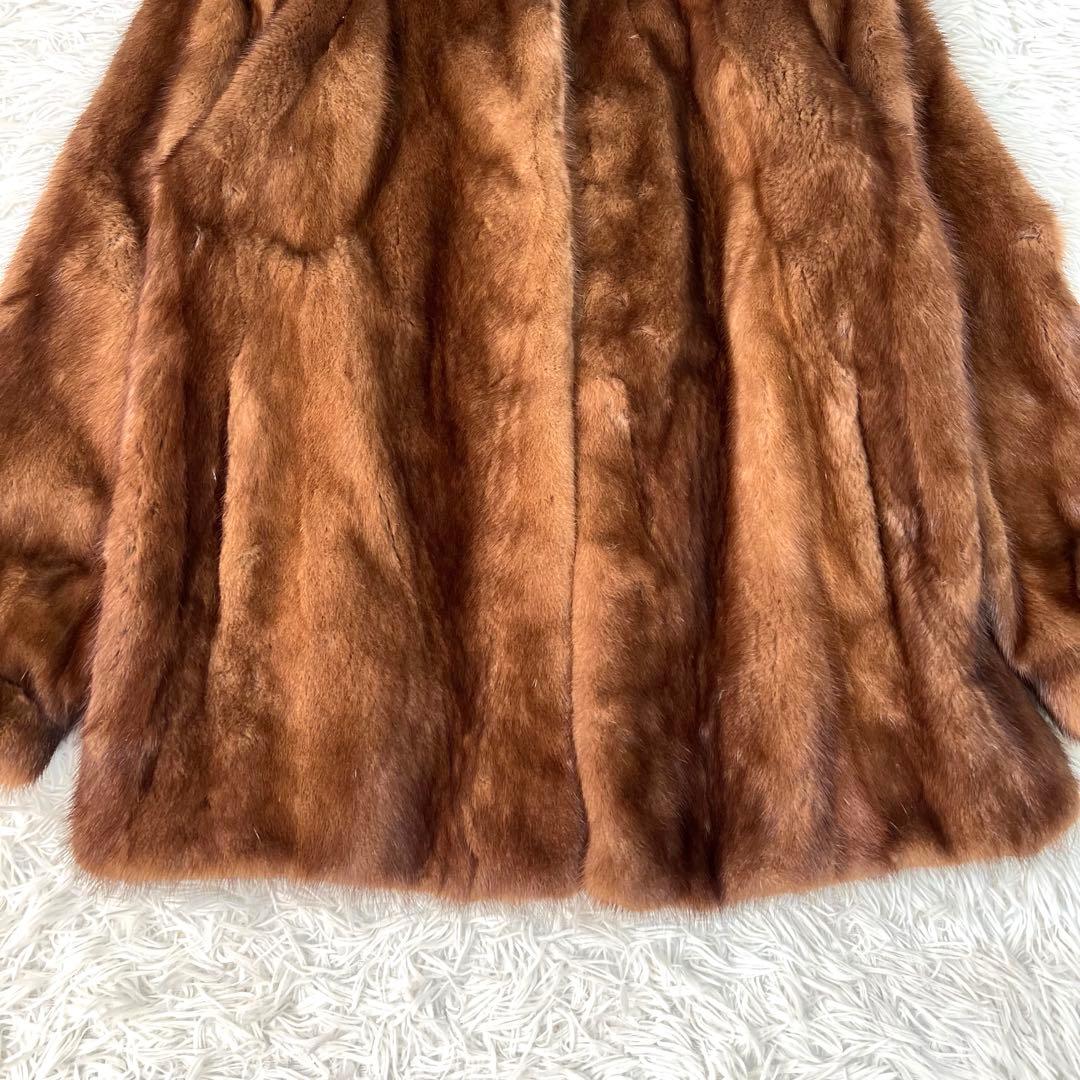 MG Sable FUR 毛皮コート ファーコート ミンク ブラウン L