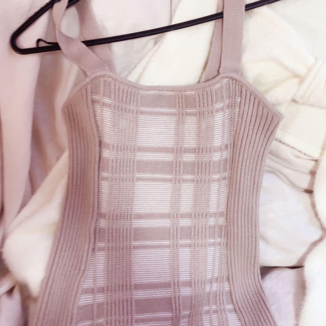 ♡ LIP SERVICE リップサービス リボンフェザーアンサンブルニットOP