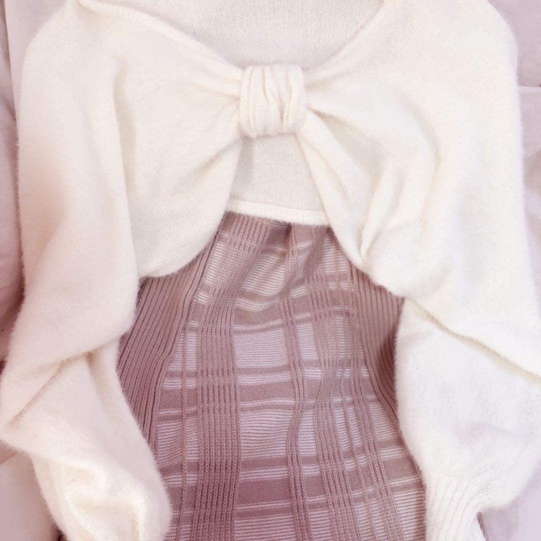 ♡ LIP SERVICE リップサービス リボンフェザーアンサンブルニットOP