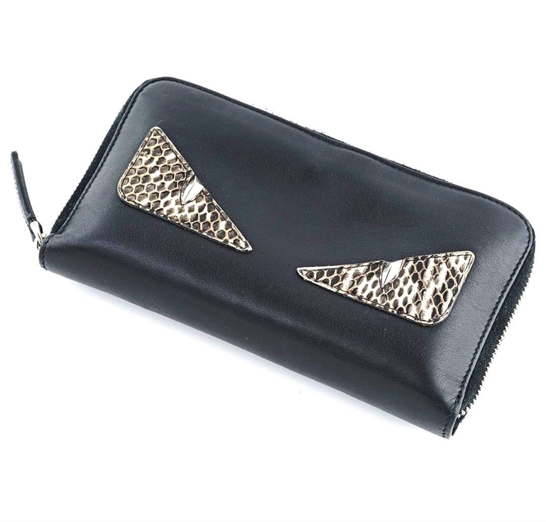 バラFENDI フェンディ モンスター 長財布 レザーラウンドファスナー