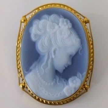 CAMEO カメオペンダントトップ&ブローチ２way／K18刻印／ イタリア製