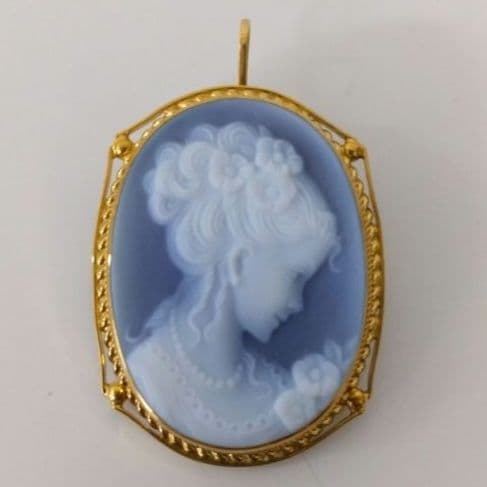 CAMEO カメオペンダントトップ&ブローチ２way／K18刻印／ イタリア製