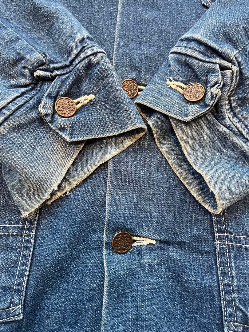 70s 80s カバーオール コーデュロイ襟付き ワークジャケット usa製