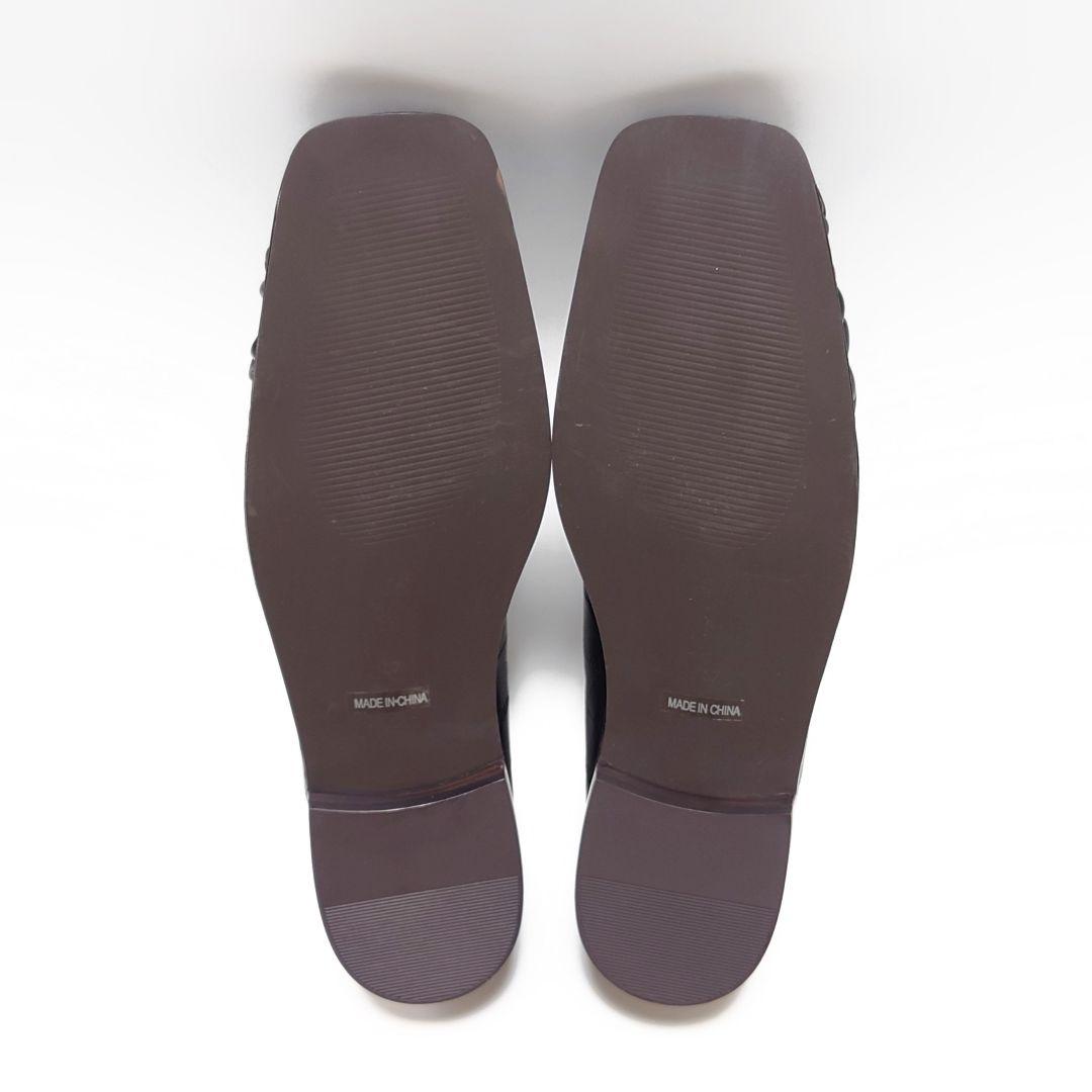 未使用 トゥデイフル スクエアトゥ ギャザー レザー ローファー スリッポン