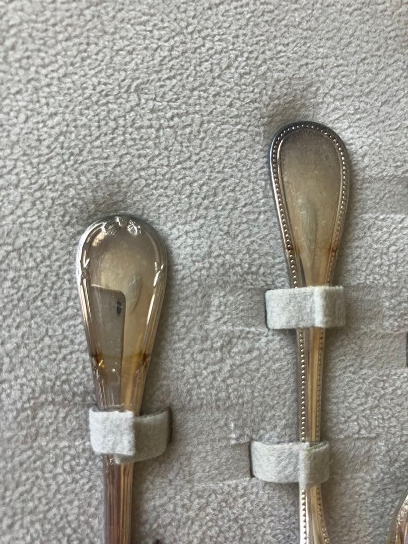 【未開封】クリストフル　シルバー　ティースプーン　５本セット　柄違い