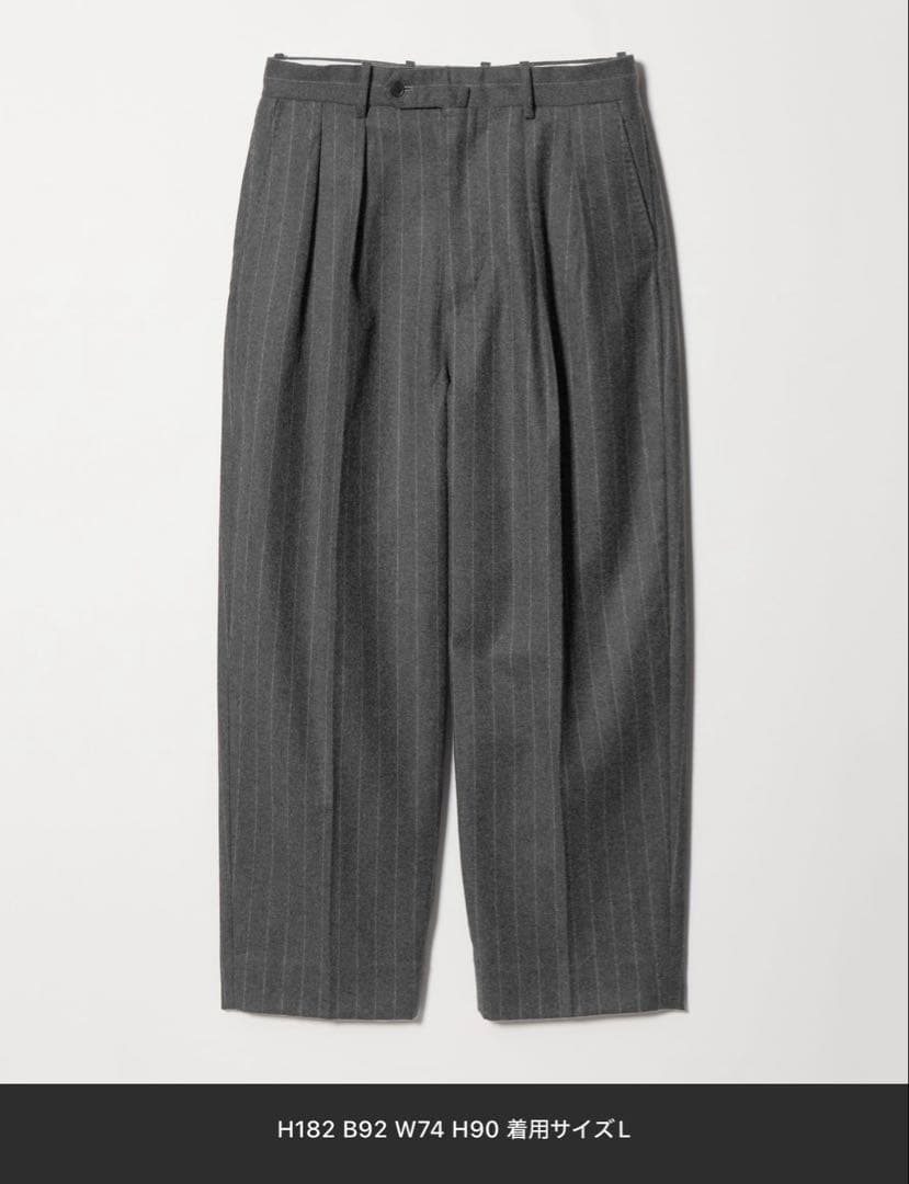 Steven Alanウール ストライプスラックス　グレー　トラウザーズ　M